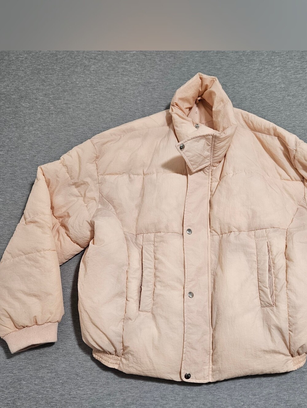 Free People Light Pink Quilted Puffer Jacket XL